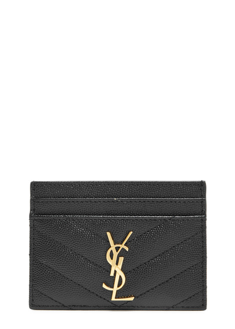 SAINT LAURENT-Logo leather card holder 