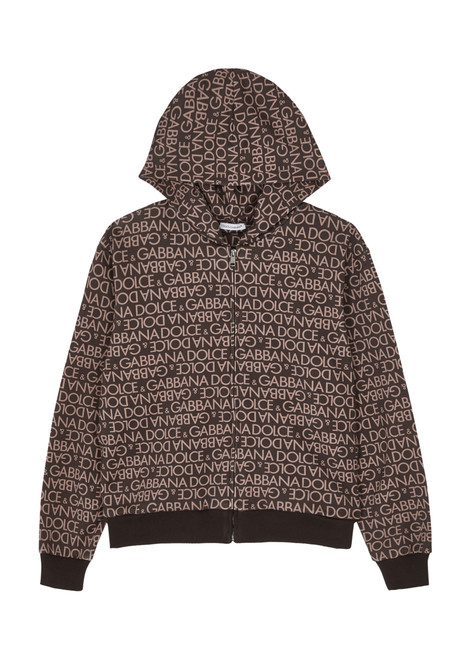 DOLCE & GABBANA-KIDS Logo-print hooded cotton sweatshirt (8-14 years)
