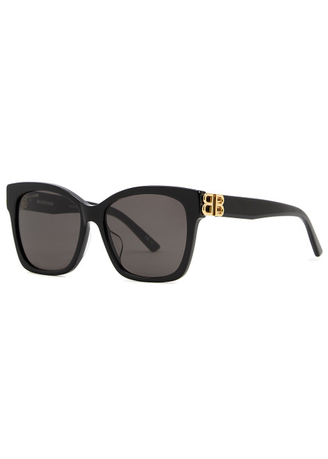 BALENCIAGA-Black oversized sunglasses