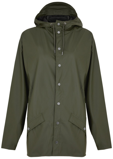 RAINS-Hooded rubberised jacket