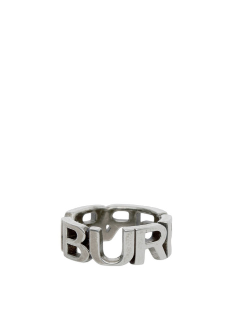 BURBERRY-Palladium-plated logo ring