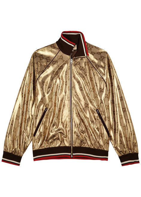 GUCCI GG-monogram metallic jersey track jacket | Harvey Nichols