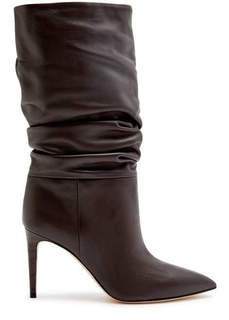 PARIS TEXAS-Slouchy 85 leather mid-calf boots