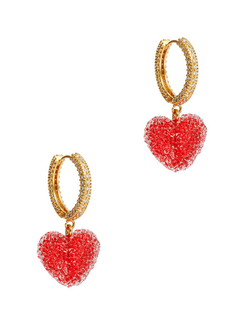 CRYSTAL HAZE-Jelly Heart 18kt gold-plated earrings