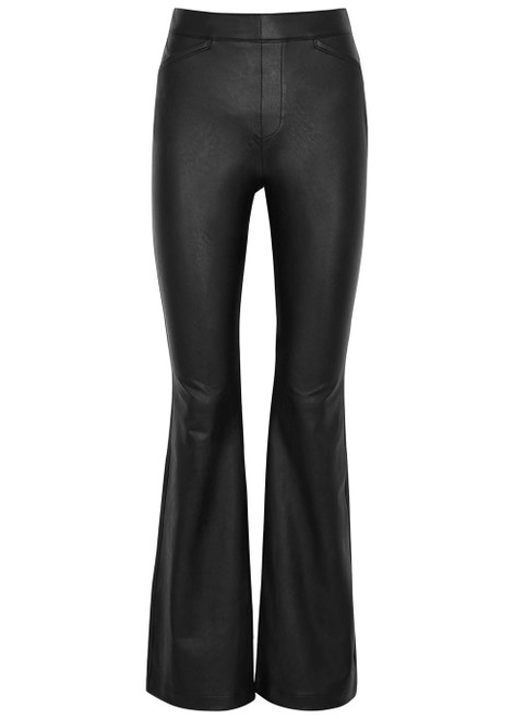 SPANX-LEATHER LIKE FLARE TROUSER