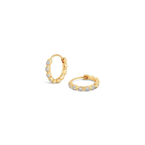 DINNY HALL-14k gold diamond rosemary huggie hoops