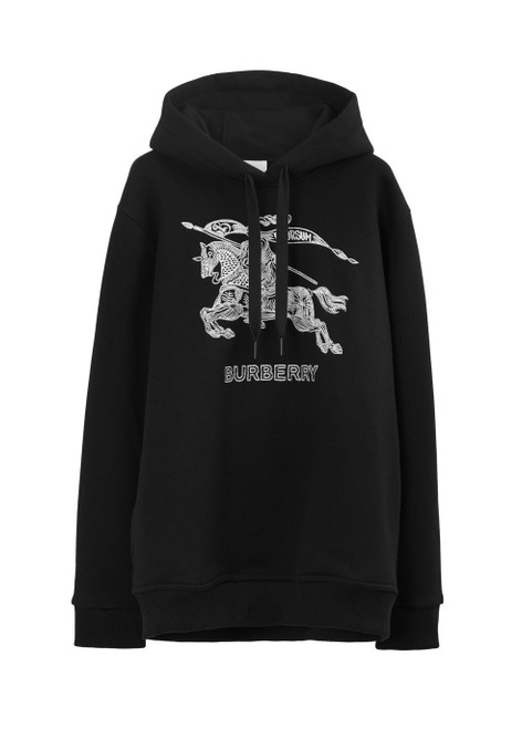 BURBERRY-Embroidered ekd cotton hoodie