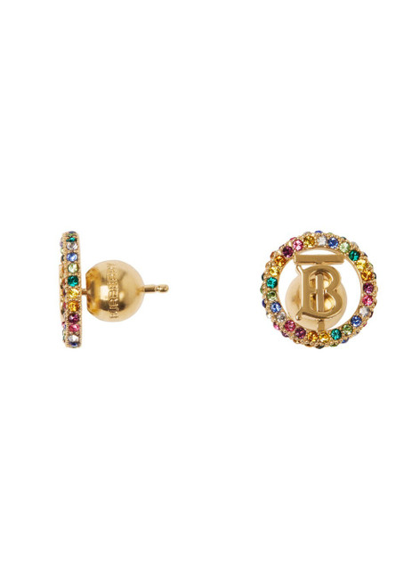 BURBERRY-Gold-plated monogram motif earrings