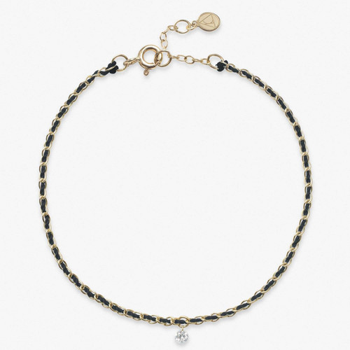 THE ALKEMISTRY-Yg auric chain & thread & diamond bl - black