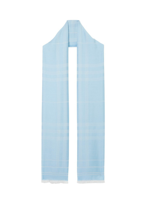 BURBERRY-Check wool cotton silk scarf