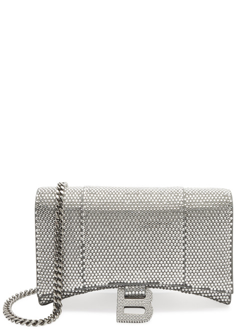 BALENCIAGA-Hourglass crystal-embellished wallet-on-chain