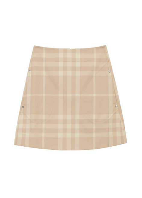 BURBERRY-Check cotton gabardine mini skirt