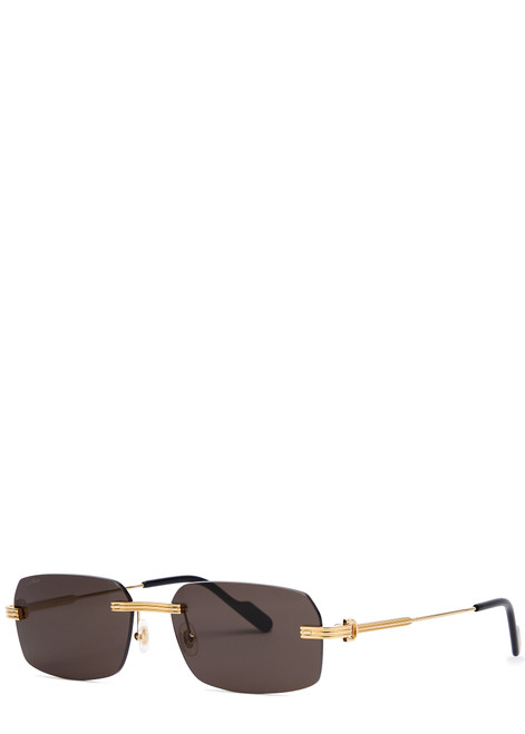 CARTIER-Rimless rectangle-frame sunglasses 