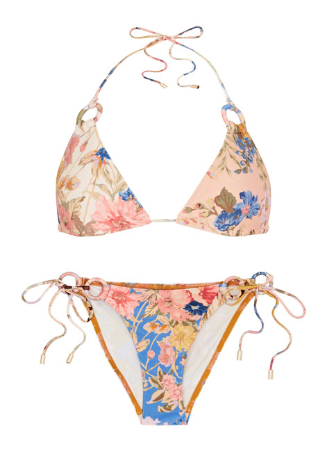 ZIMMERMANN-Spliced floral-print bikini
