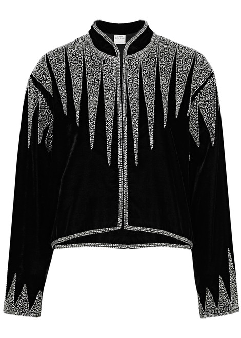 FORTE_FORTE-Enchanted bead-embellished velvet jacket 