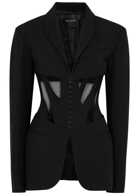 MUGLER-Corset-effect twill blazer