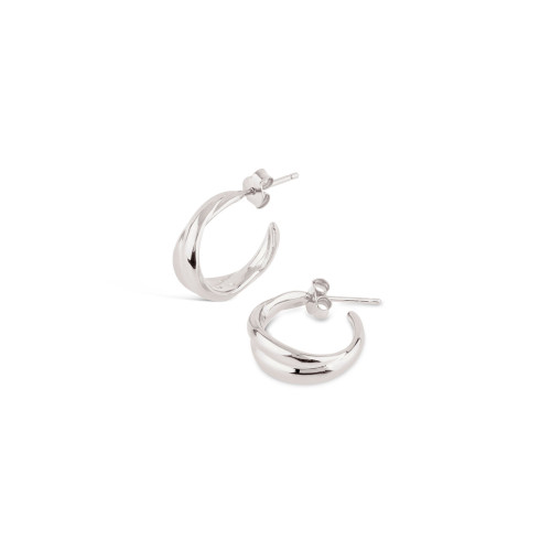 DINNY HALL-Silver twist mini hoops