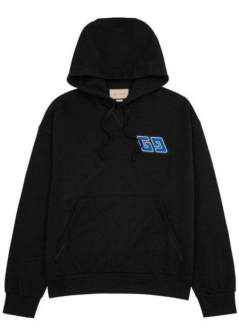 GUCCI-Logo hooded cotton sweatshirt 