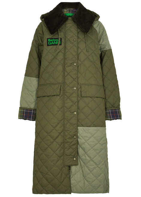 BARBOUR-X Ganni Burghley quilted shell coat 
