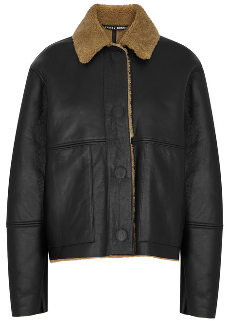 KASSL EDITIONS-Shearling-lined reversible leather jacket