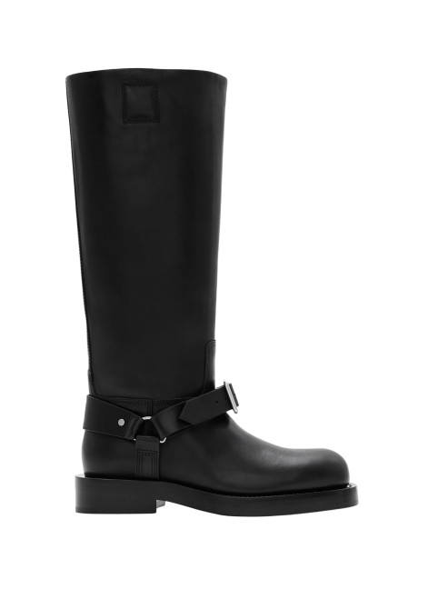 BURBERRY-Leather saddle tall boots