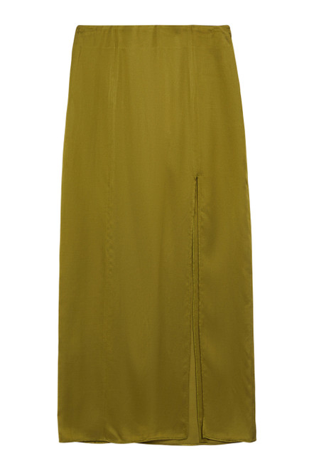 MAX&CO-Side-slit satin skirt