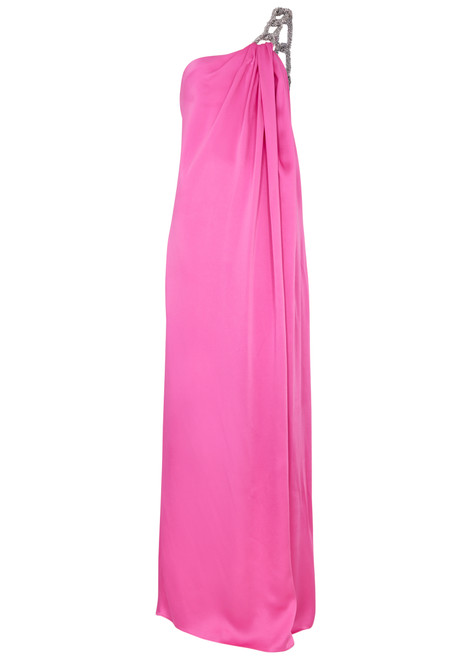 STELLA MCCARTNEY-Falabella one-shoulder satin gown 