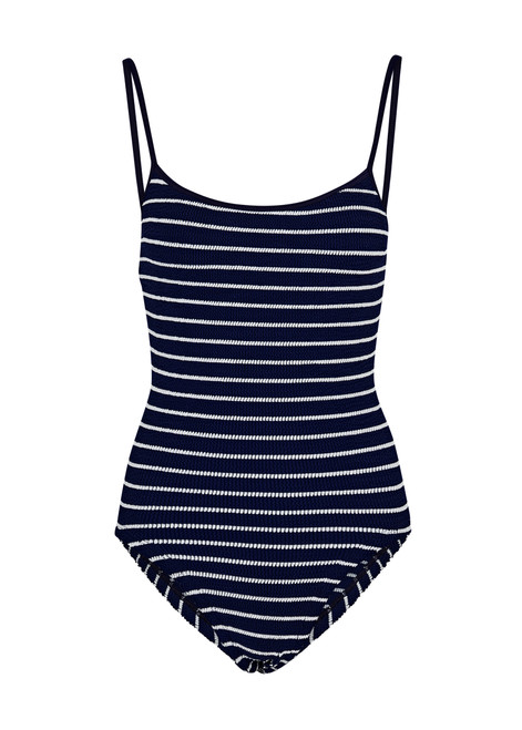 HUNZA G-Pamela striped seersucker swimsuit 