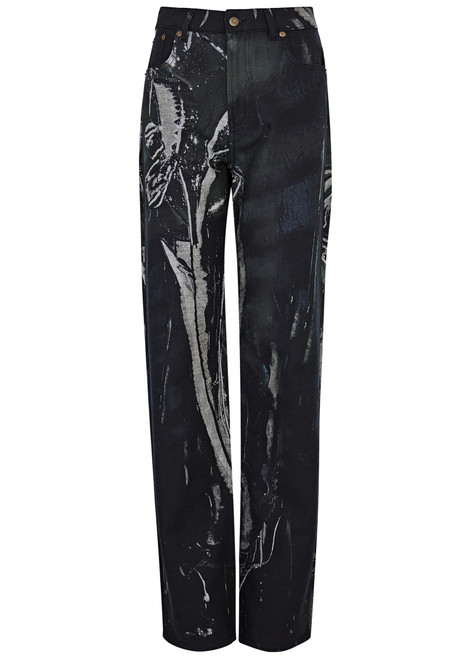 LOUISA BALLOU-Voyage printed straight-leg jeans 