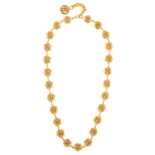 SUSAN CAPLAN VINTAGE-1990s vintage karl lagerfeld coin medallion necklace