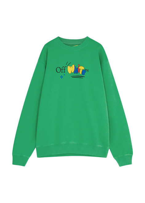 OFF-WHITE-KIDS Funny logo-print cotton sweatshirt (12-14 years) 