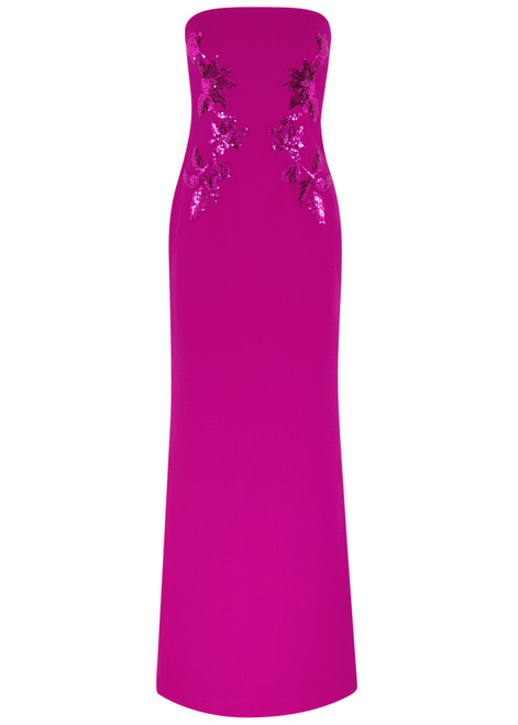 REBECCA VALLANCE-Venetia sequin-embellished strapless gown