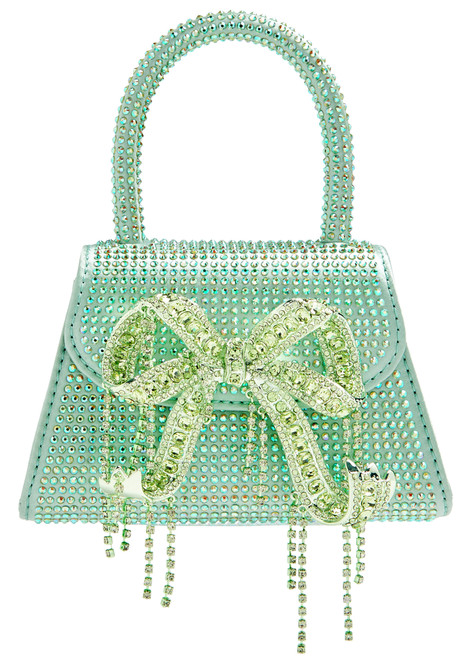 SELF-PORTRAIT-Micro crystal-embellished top handle bag