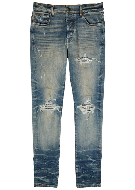 AMIRI-MX1 Crystal distressed skinny jeans 