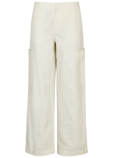 VINCE-Wide-leg cotton cargo trousers