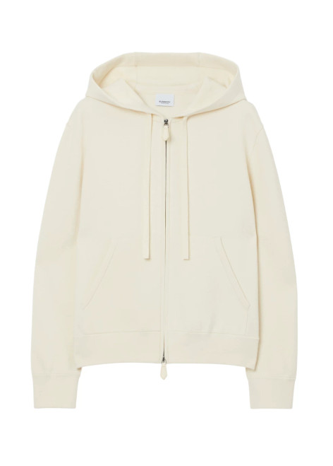 BURBERRY-Cashmere blend zip hoodie