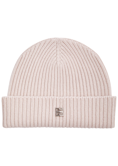 GIVENCHY-Ribbed logo wool-blend beanie