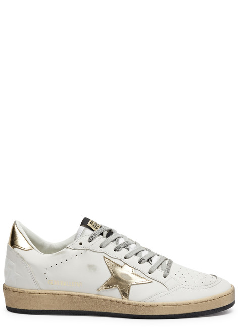 GOLDEN GOOSE-Ball Star distressed leather sneakers 