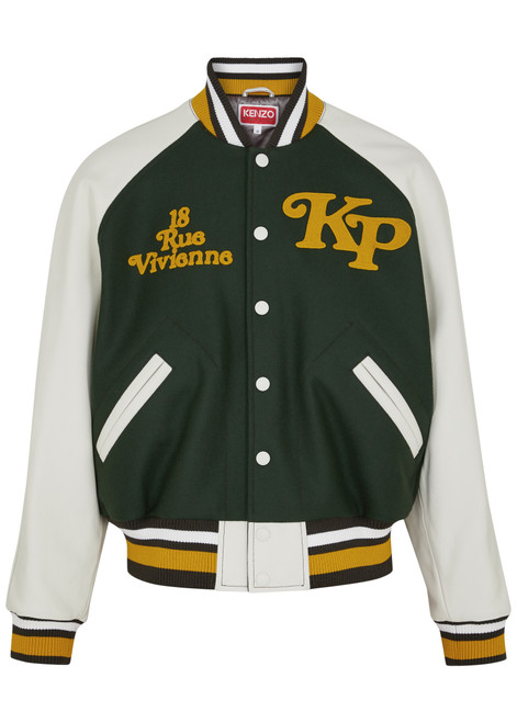 KENZO-Verdy logo felt varsity jacket