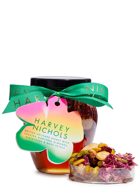 HARVEY NICHOLS-Almond, Pistachio & Rose Petal Honey 375g