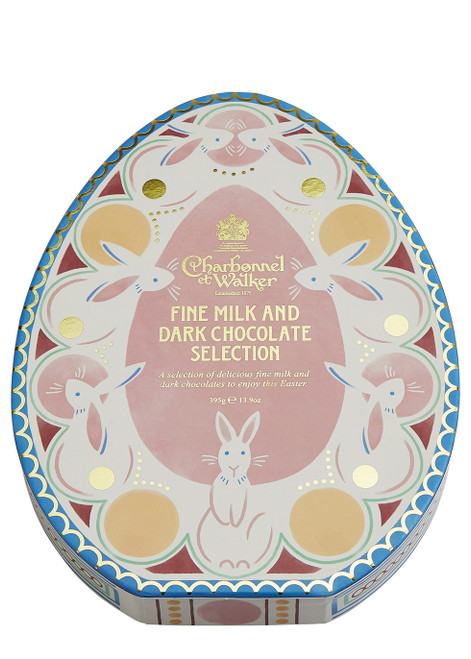 CHARBONNEL ET WALKER-Dark and Milk Chocolate Selection in Egg-Shaped Box 395g