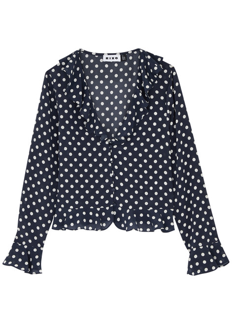 RIXO-Amaya printed silk blouse