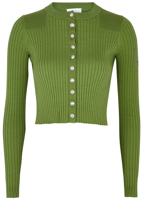 RABANNE-Ribbed cotton cardigan