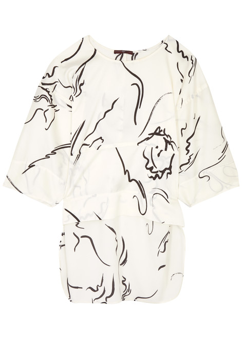 HIGH-Innocence printed satin top