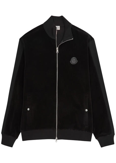 MONCLER-Logo velour sweatshirt 