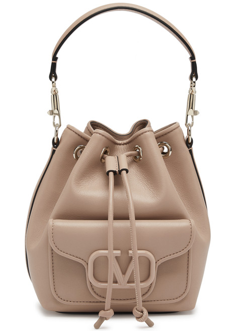 VALENTINO GARAVANI-Locò small leather bucket bag 