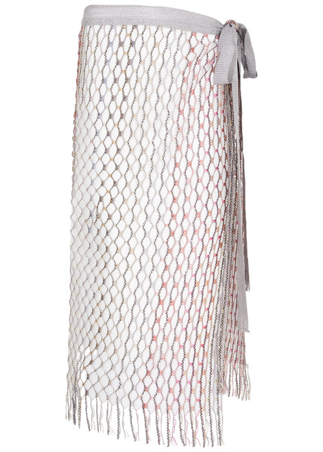 MISSONI-Sequin-embellished metallic open-knit sarong 