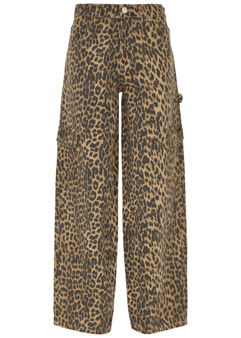 DAMSON MADDER Dion leopard-print straight-leg cargo jeans | Harvey Nichols