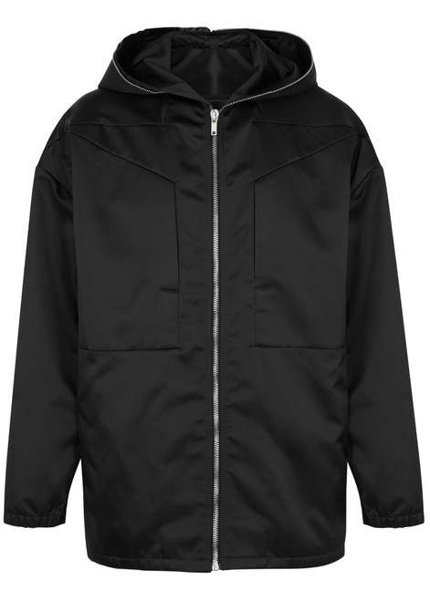 RICK OWENS-Giacco hooded nylon jacket 