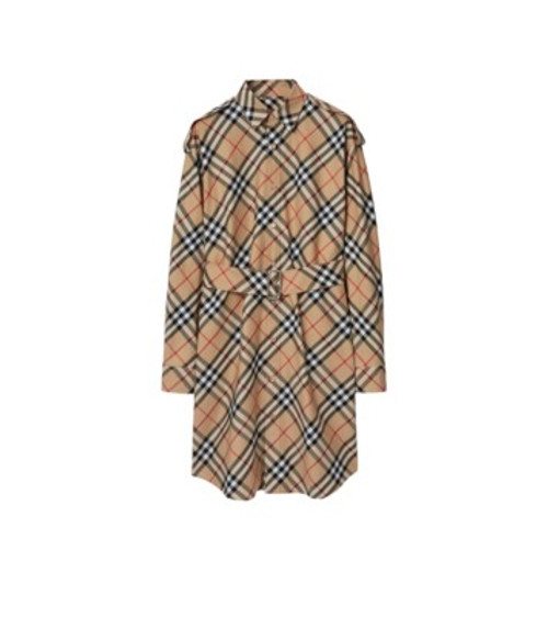 BURBERRY-Check cotton shirt dress